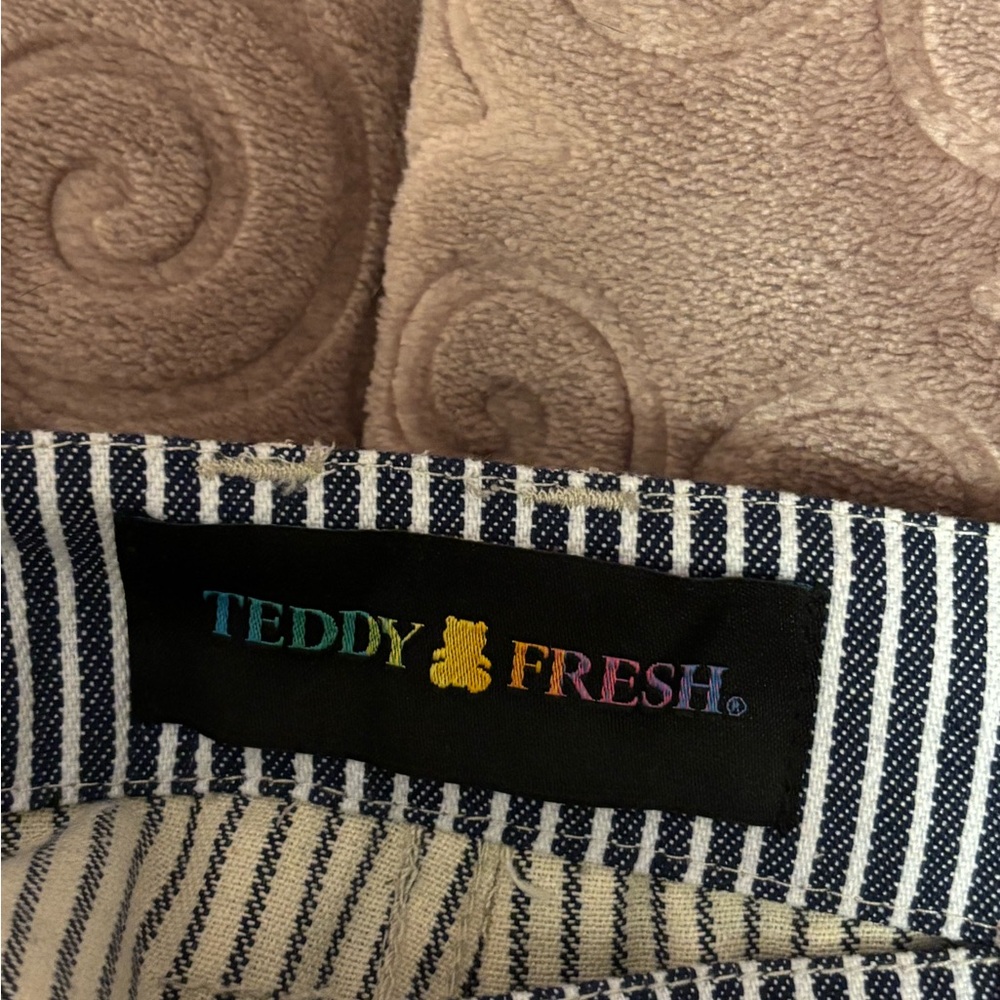 Teddy Fresh Beige and Navy Striped Workwear Pants - Picture 4 of 5